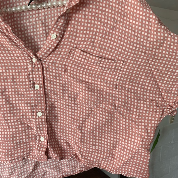 Forever 21 Mauve Checkered Print Crop Top - Picture 2 of 5
